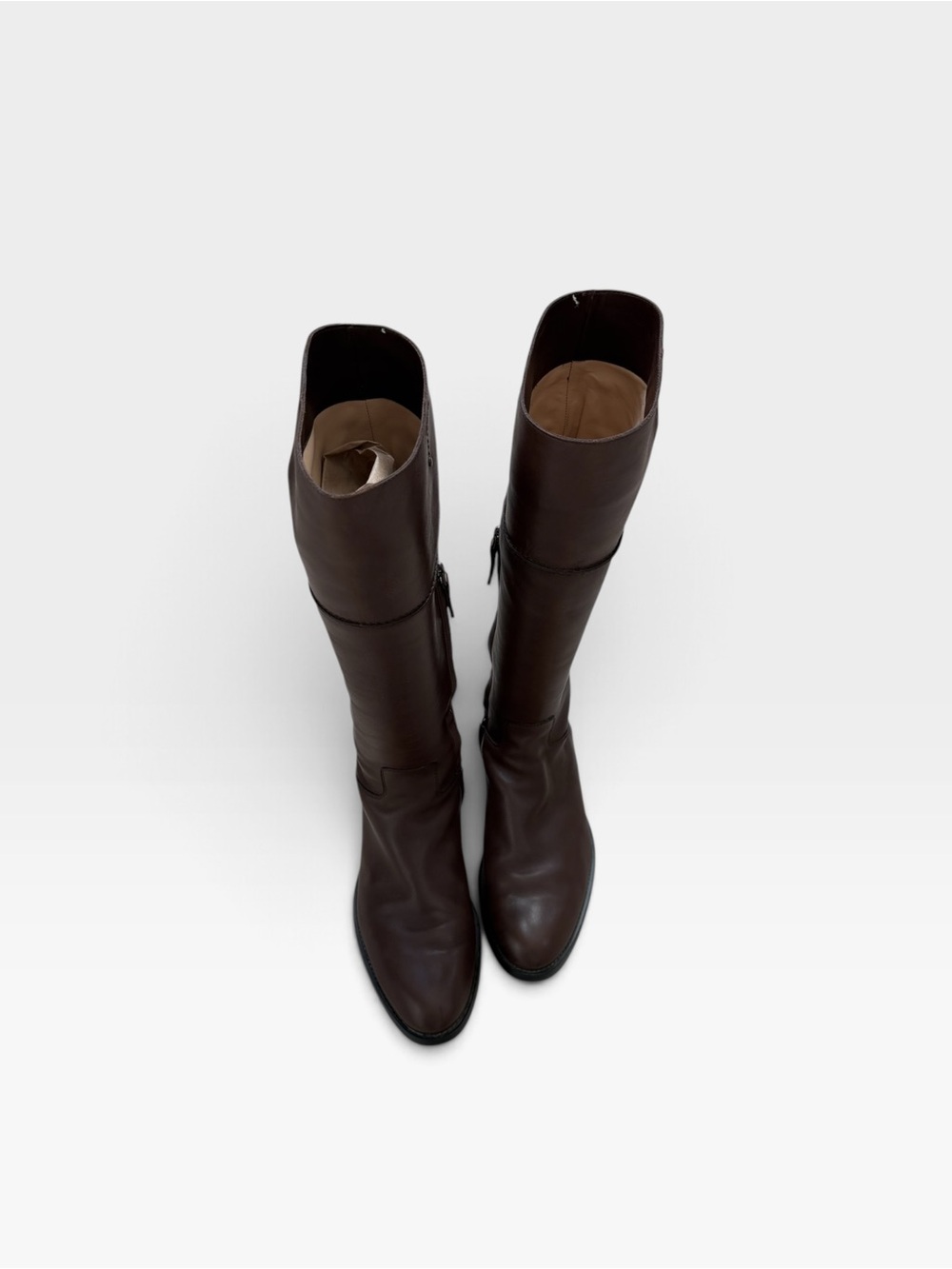 Tod’s Knee High Leather Boots in Dark Brown